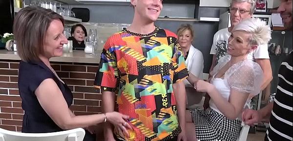 Family Deflowers Virgin Son in a Bar